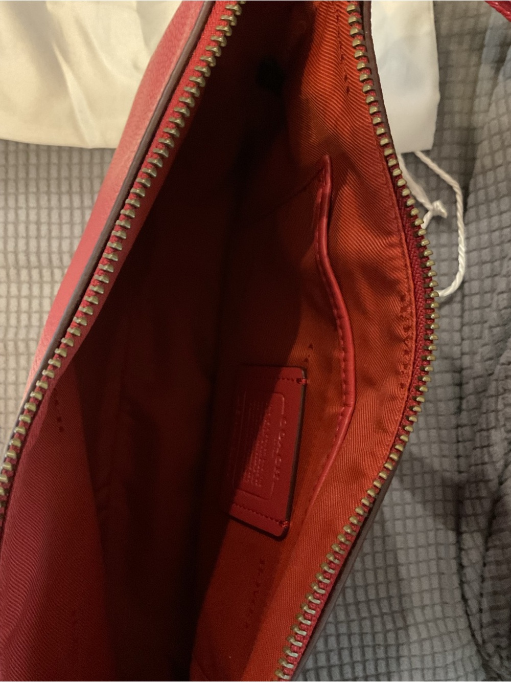 Coach Red Pebbled Leather Shoulder Hobo - Picture 5 of 6